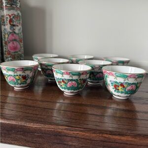 Antique Rose Medallion / Rose Canton Teacups